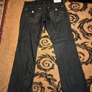 True Religion Men's Dark Blue Straight Jeans